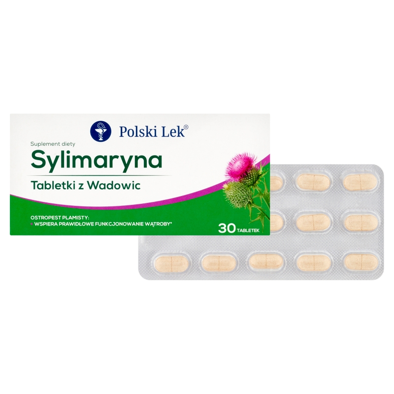 Sylimaryna Tabletki z Wadowic , tabletki ze składnikami na prawidłowe funkcjonowanie wątroby, 30 szt.