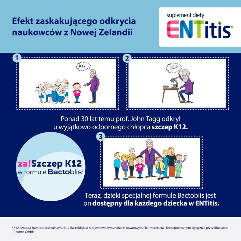 ENTitis, pastylki  o smaku truskawkowym, 30 szt.