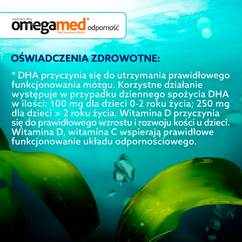 Omegamed Odporność 1+, syrop ze składnikami wspierającymi odporność o smaku pomarańczowym, 140 ml