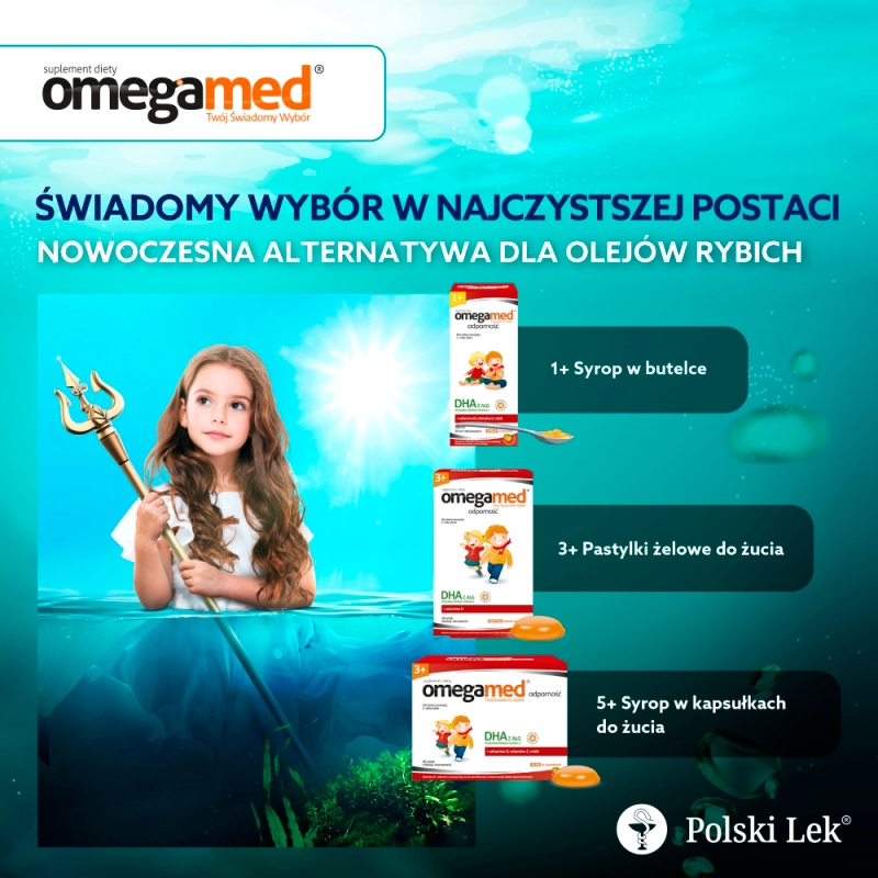 Omegamed Odporność 3+, pastylki ze składnikami wspierającymi odporność o smaku pomarańczowym, 30 szt.