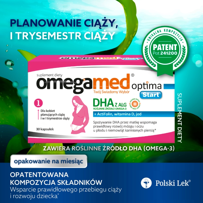 Omegamed Optima Start, kapsułki dla kobiet planujących ciążę i w pierwszych miesiącach ciąży, 30 szt.