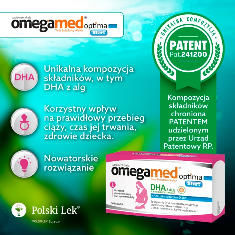 Omegamed Optima Start, kapsułki dla kobiet planujących ciążę i w pierwszych miesiącach ciąży, 30 szt.
