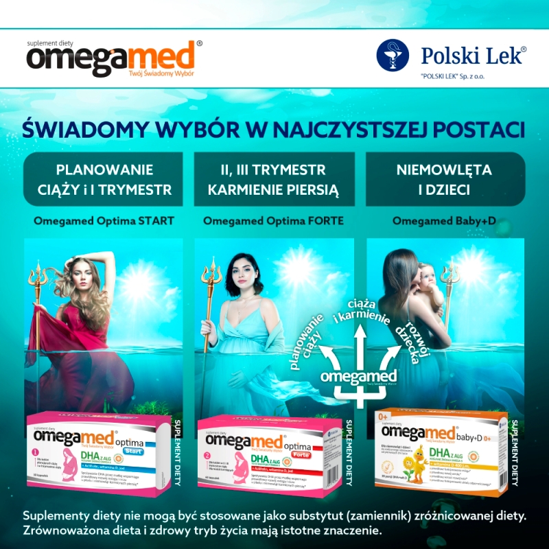 Omegamed Optima Start, kapsułki dla kobiet planujących ciążę i w pierwszych miesiącach ciąży, 30 szt.