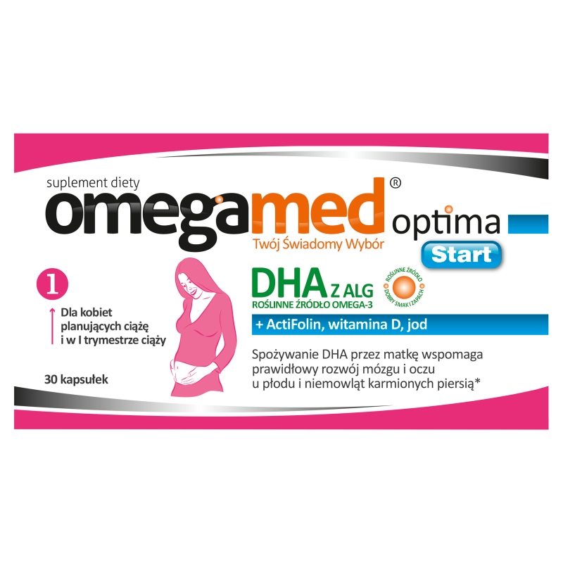 Omegamed Optima Start kapsułki dla kobiet planujących ciążę i w pierwszych miesiącach ciąży, 30 szt.