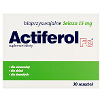 Actiferol Fe 15 mg proszek ze składnikami uzupełniającymi dietę w żelazo, 30 sasz.
