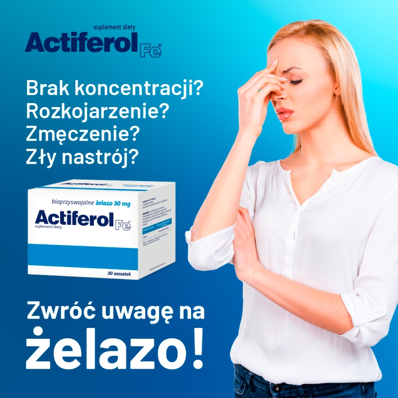 Actiferol Fe, saszetki ze składniakami uzupełniającymi dietę w żelazo, 30 szt.