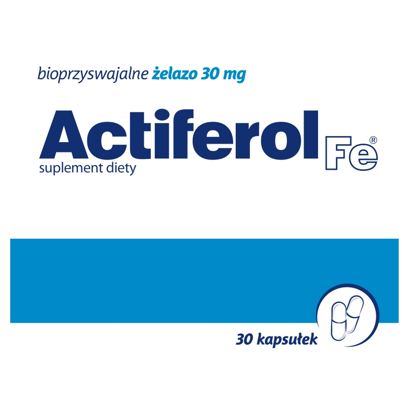 Actiferol Fe  kapsułki ze składnikami uzupełniającymi codzienną dietę w żelazo, 30 szt.