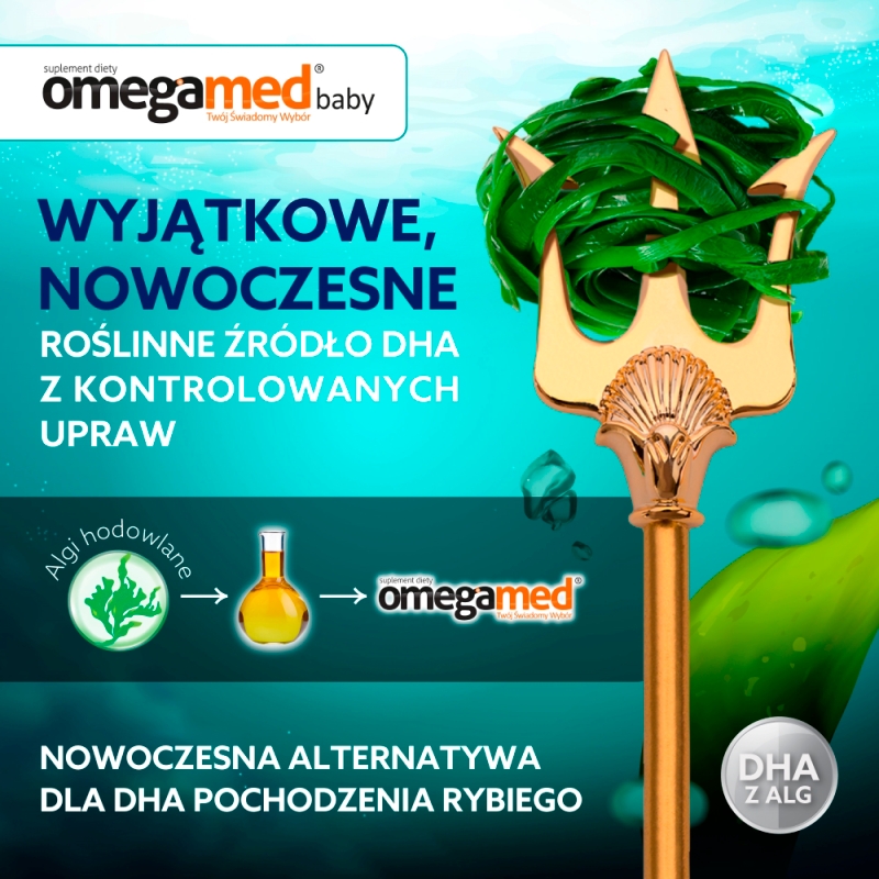 Omegamed Baby, kapsułki twist-off ze składnikami uzupełniającymi dietę w kwas DHA, dla niemowląt, 30 szt.