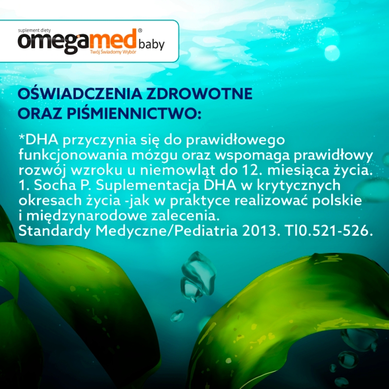 Omegamed Baby, kapsułki twist-off ze składnikami uzupełniającymi dietę w kwas DHA, dla niemowląt, 30 szt.