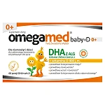 Omegamed Baby+D 0+ kapsułki twist-off ze składnikami uzupełniającymi dietę w kwas DHA i witaminę D, dla niemowląt, 60 szt.
