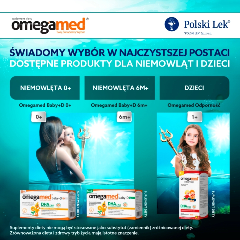 Omegamed Baby +D 6m+, kapsułki twist off z DHA i witaminą D dla niemowląt, 30 SZT.