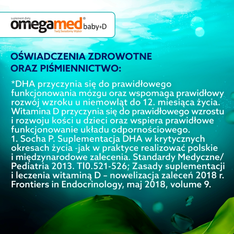 Omegamed Baby +D 6m+, kapsułki twist off z DHA i witaminą D dla niemowląt, 30 SZT.