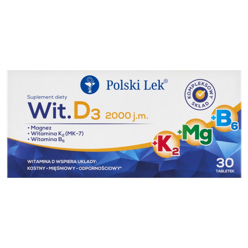 Sundovit D3 + Mg + K2 + B6, tabletki z witaminami i magnezem, 30 szt.