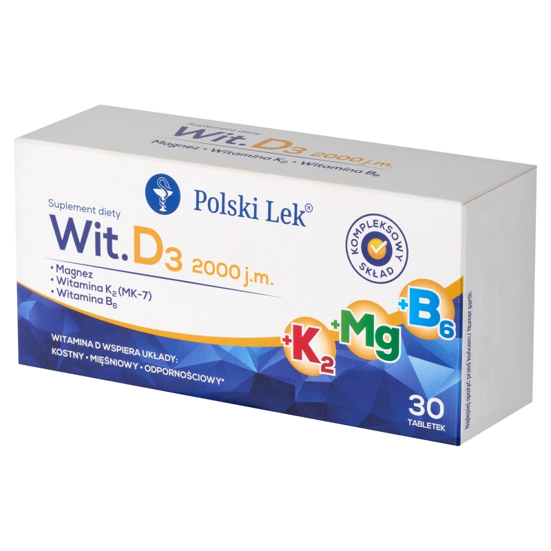 Sundovit D3 + Mg + K2 + B6, tabletki z witaminami i magnezem, 30 szt.