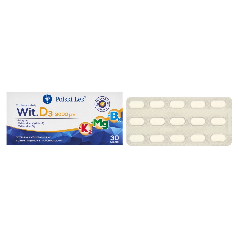 Sundovit D3 + Mg + K2 + B6, tabletki z witaminami i magnezem, 30 szt.