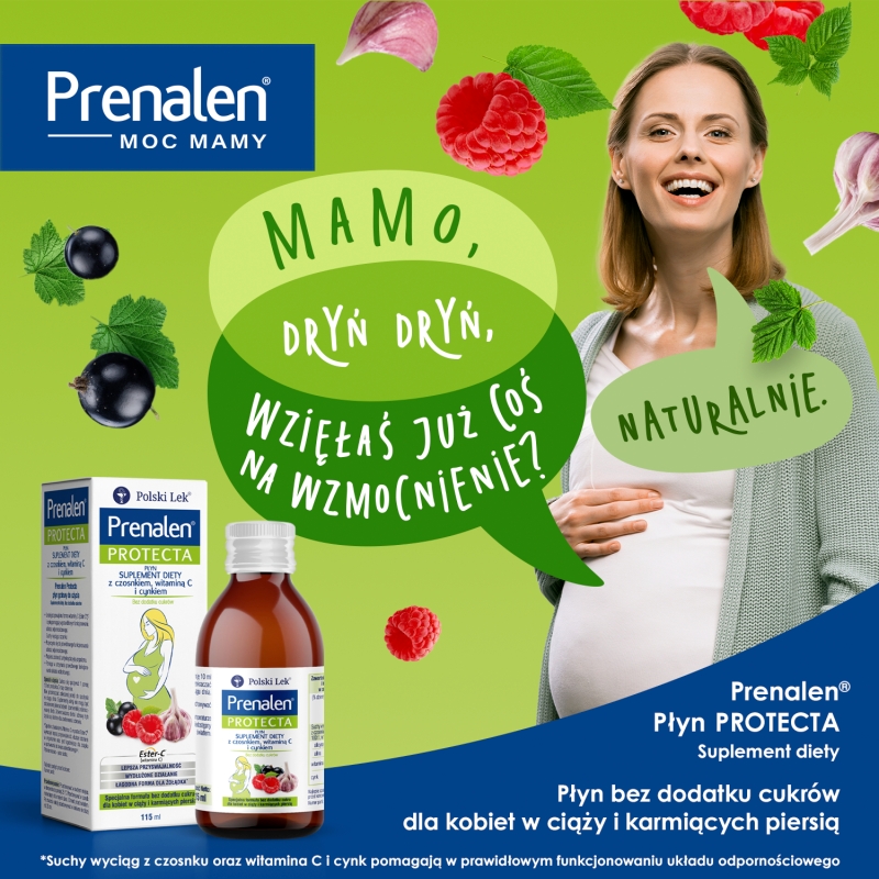 Prenalen, syrop dla kobiet w ciąży, karmiących piersią bez dodatku cukru, butelka 115 ml