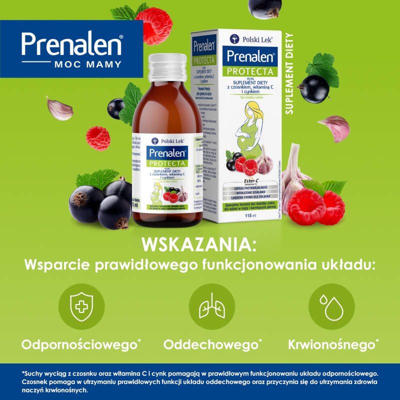 Prenalen, syrop dla kobiet w ciąży, karmiących piersią bez dodatku cukru, butelka 115 ml