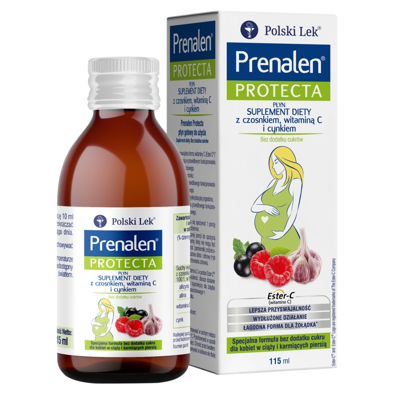 Prenalen, syrop dla kobiet w ciąży, karmiących piersią bez dodatku cukru, butelka 115 ml