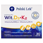 Sundovit D3 + K2 tabletki ze składnikami wspierającymi zdrowe kości i zęby, 30 szt.
