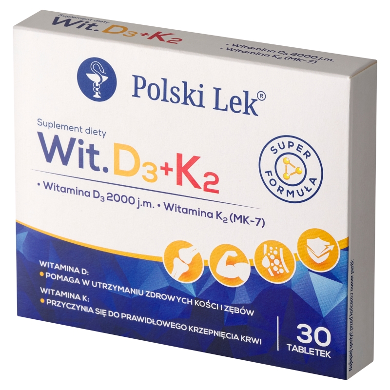 Sundovit D3 + K2, tabletki ze składnikami wspierającymi zdrowe kości i zęby, 30 szt.