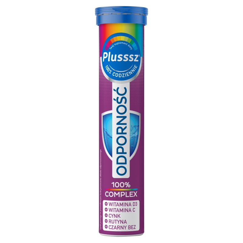 Plusssz Odporność 100% Complex, tabletki na odporność z witaminą C, 20 szt.