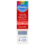 Plusssz 100% Multiwitamina + Żelazo tabletki musujące z witaminami o smaku wiśniowym, 20 szt.
