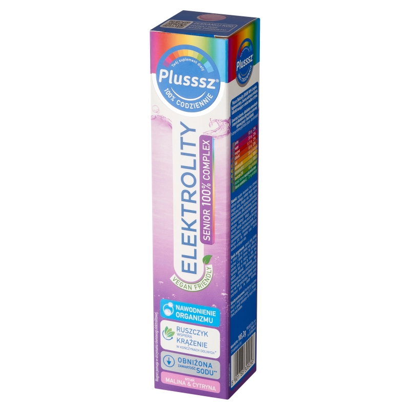 Plusssz Elektrolity Senior , tabletki musujące przeznaczone dla osób starszych, 24 szt.