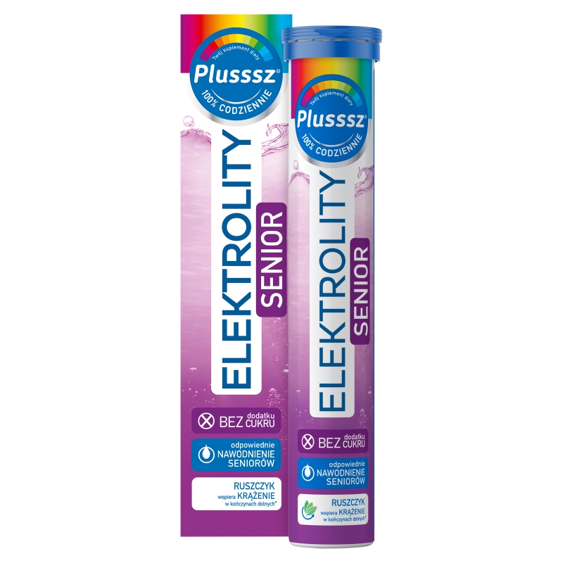 Plusssz Elektrolity Senior , tabletki musujące przeznaczone dla osób starszych, 24 szt.