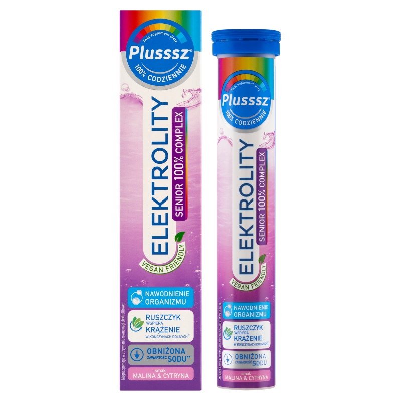 Plusssz Elektrolity Senior , tabletki musujące przeznaczone dla osób starszych, 24 szt.