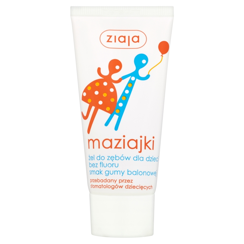 Ziaja Maziajki , żel do zębów dla dzieci o smaku gumy balonowej, 50 ml