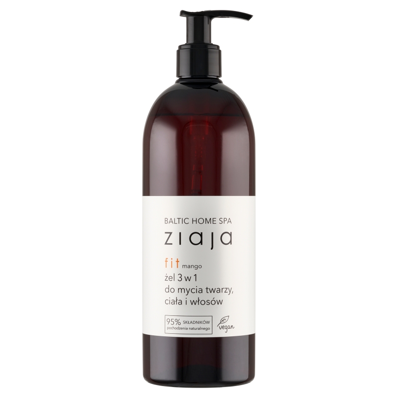 Ziaja baltic home spa fit żel do mycia twarzy ciała i włosów, 500 ml