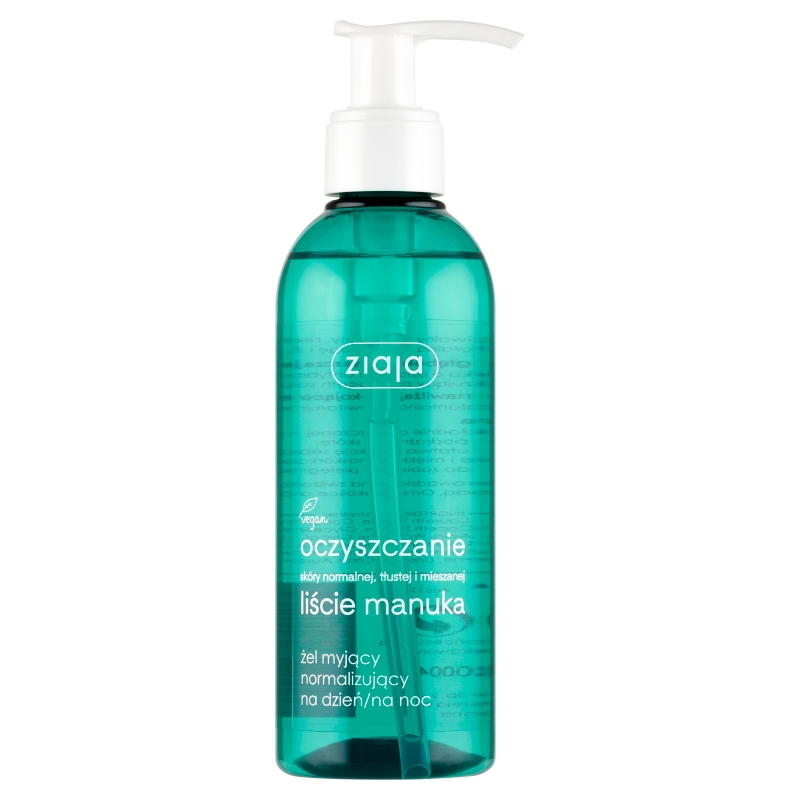 Ziaja Oczyszczanie Liście Manuka, żel myjący normalizujący, 200 ml