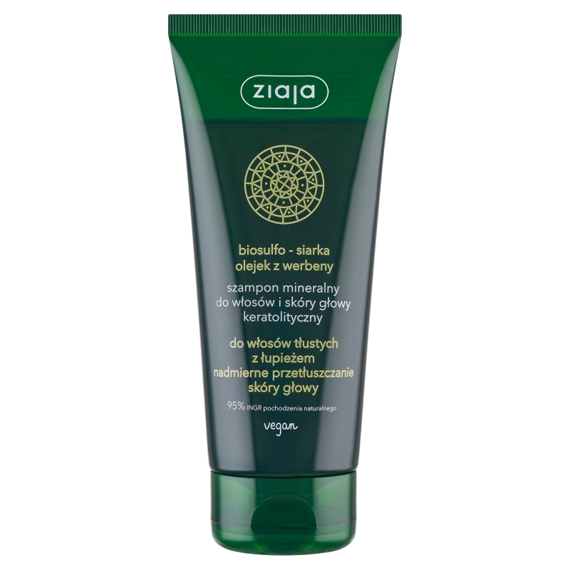 ZIAJA Szampon Mineralny Keratolityczny Bio do włosów przetłuszczających się, 200 ml