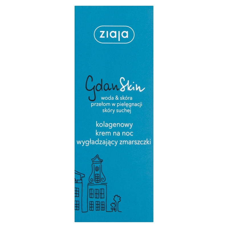 Ziaja Gdanskin, kolagenowy krem na noc wygładzający zmarszczki, 50 ml