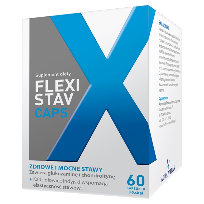 FlexiStav Caps , kapsułki ze składnikami wspomagającymi zdrowe i mocne stawy, 60 szt.