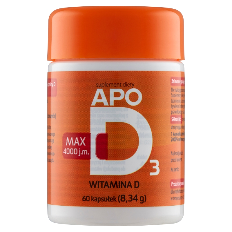 ApoD3 Max 4000, kapsułki ze składnikami uzupełniającymi dietę w witaminę D, 60 szt.