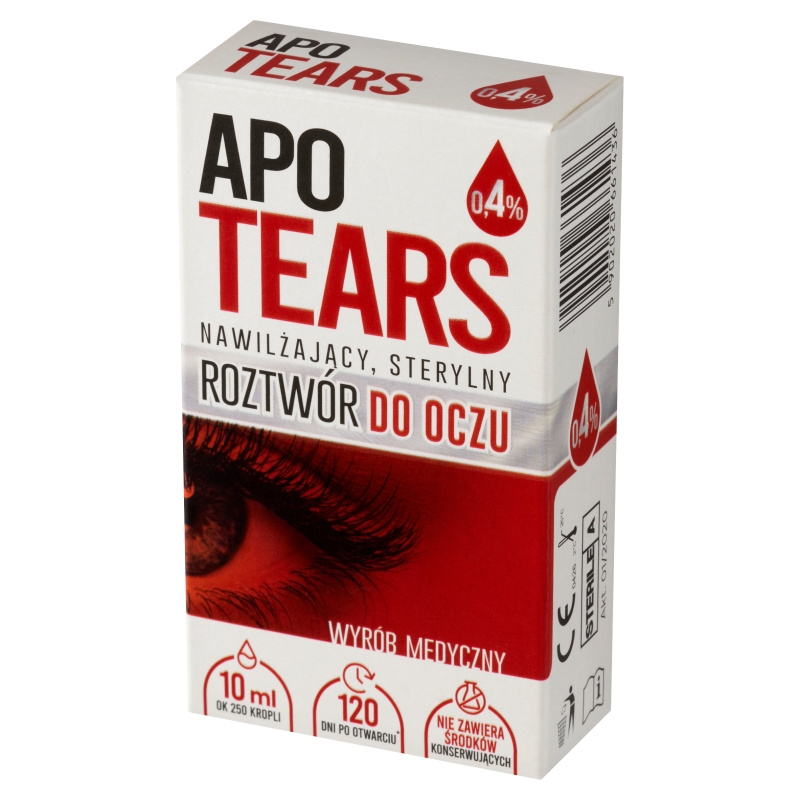 ApoTears, jałowy, nawilżający roztwór do oczu, 0,4 %, 10 ml