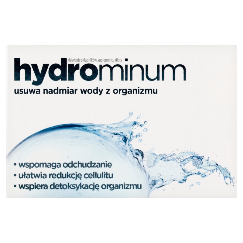 Hydrominum tabletki ze składnikami wspomagającymi redukcję cellulitu i eliminację wody z organizmu, 30 szt.