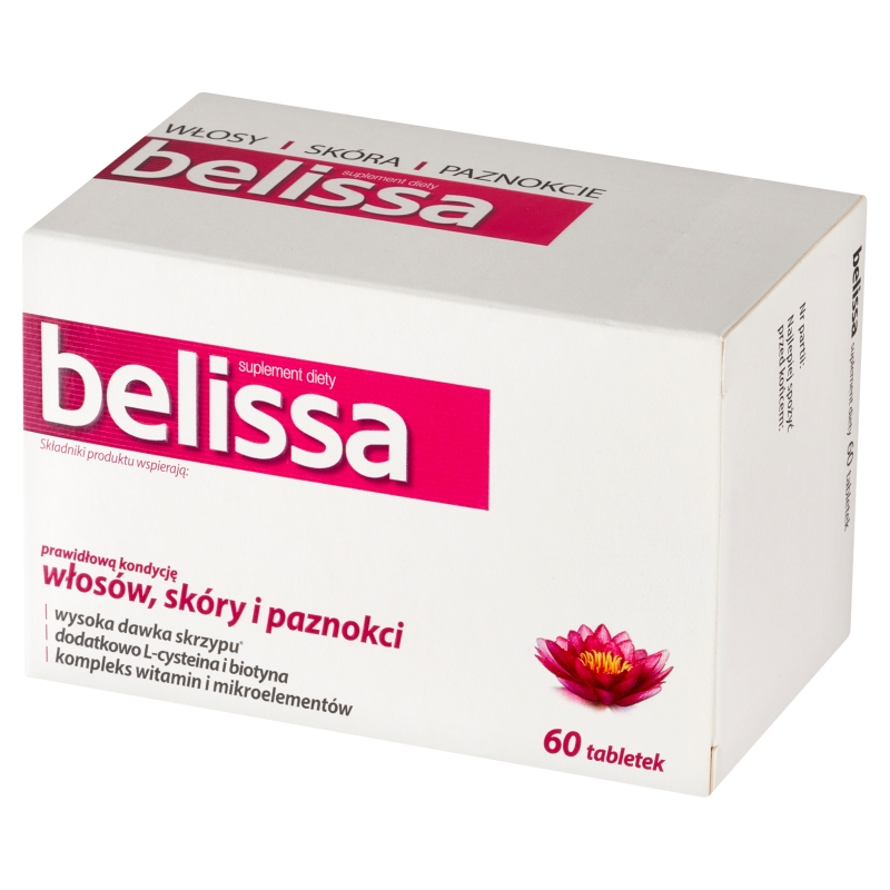 Belissa, tabletki ze składnikami wzmacniającymi kondycję włosów skóry i paznokci, 60 szt.