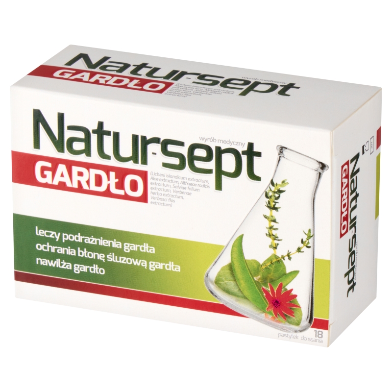 Natur-Sept Gardło, pastylki do ssania nawilżające na podrażnienie gardła, 18 szt.