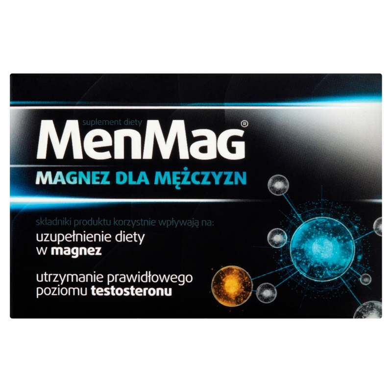 MenMag, tabletki z magnezem pomagającym utrzymać prawidłowy poziom testosteronu, dla mężczyzn, 30 szt.