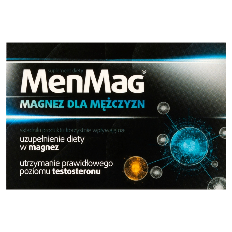 MenMag tabletki z magnezem pomagającym utrzymać prawidłowy poziom testosteronu, dla mężczyzn, 30 szt.
