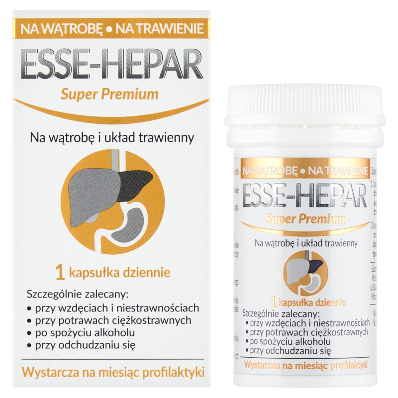 Esse-Hepar Super Premium, kapsułki ze składnikami wspierającymi trawienie, 30 szt.
