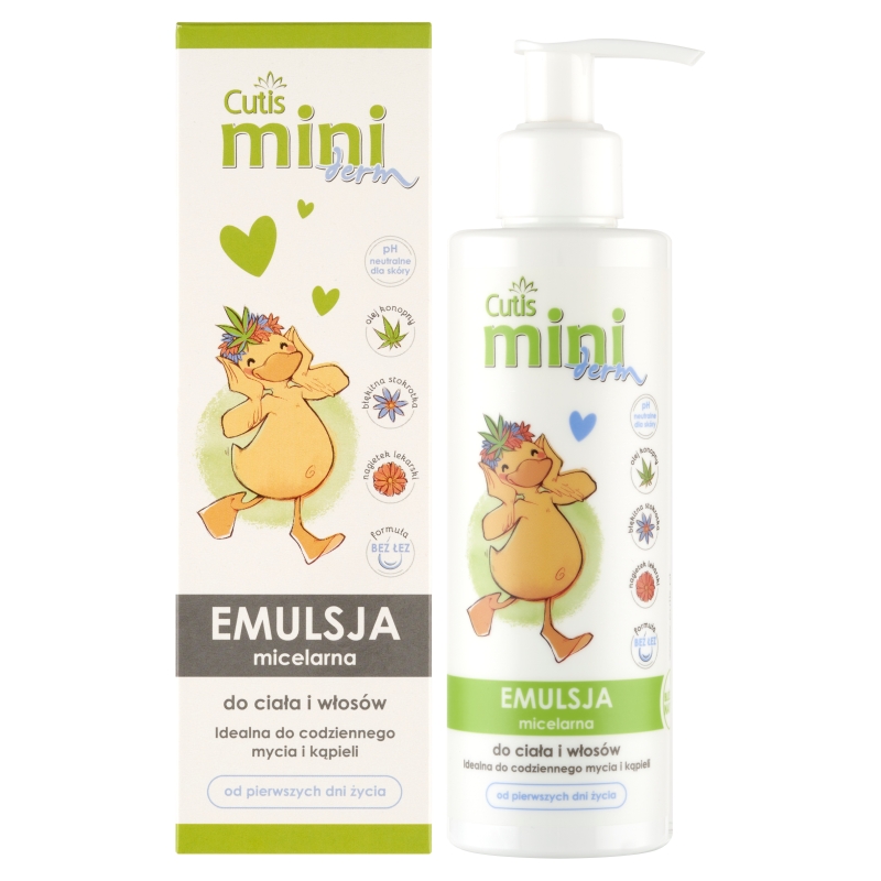 Cutis Mini Derm, emulsja micelarna do mycia ciała, 200 ml