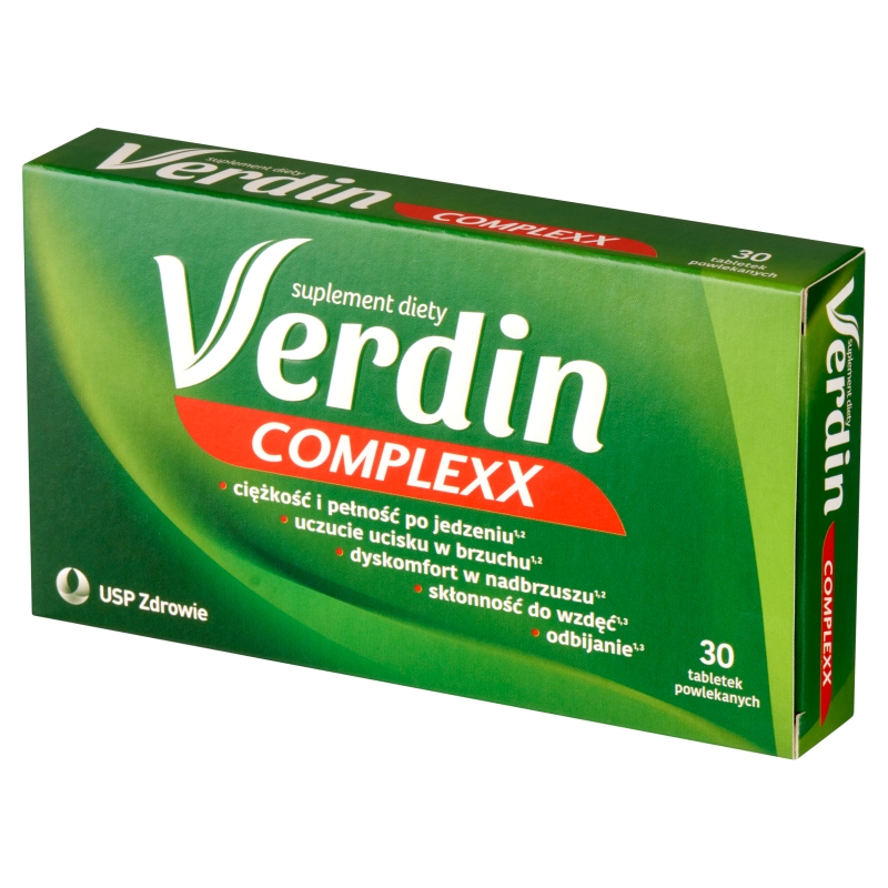Verdin Complexx, tabletki ze składnikami na trawienie, wzdęcia, 30 szt.