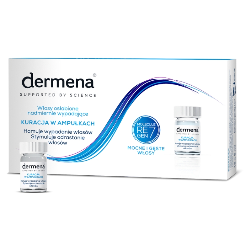 Dermena , kuracja w ampułkach do włosów osłabionych, nadmiernie wypadających, 15 x 5 ml