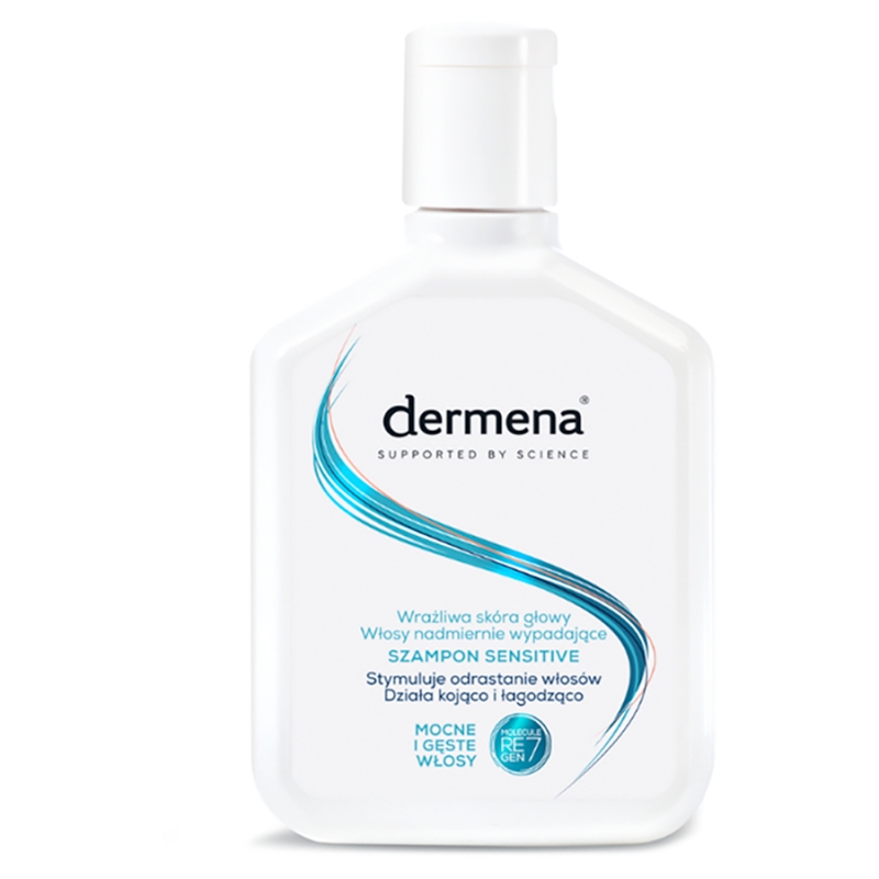 Dermena Szampon Sensitive, do wrażliwej skóry głowy i włosów nadmiernie wypadających, 200 ml