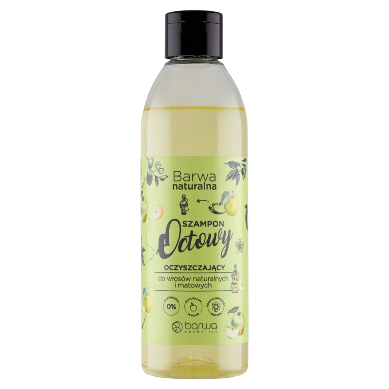 BARWA Naturalna Szampon , octowy oczyszczający do włosów naturlanych i matowych, 300 ml