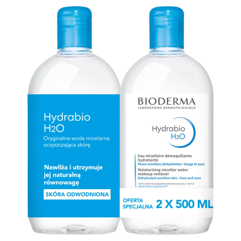 Bioderma Hydrabio H2O płyn micelarny, 2 x 500 ml