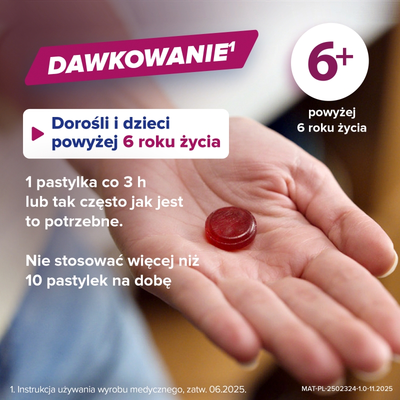 Mucosec, pastylki do ssania, wiśnia i jagody leśne, 16 szt.